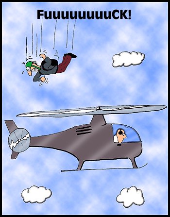 Fallschirmspringen ist gefährlich - Cartoon