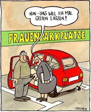 Frauenparkplatz - Cartoon