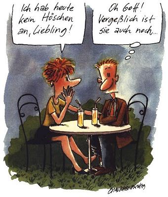 Ich habe heute kein Höschen an - Cartoon